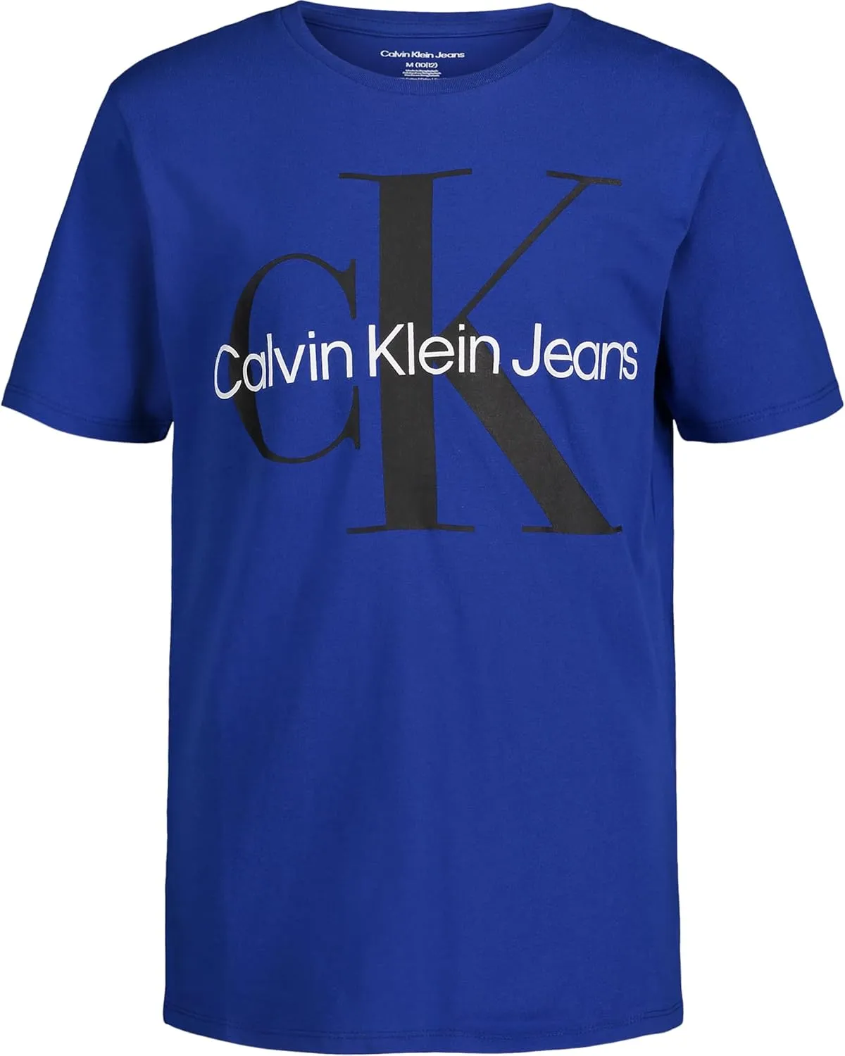 Calvin Klein Boys' Short Sleeve Logo Crew Neck T-Shirt, Soft, Comfortable, Relaxed Fit