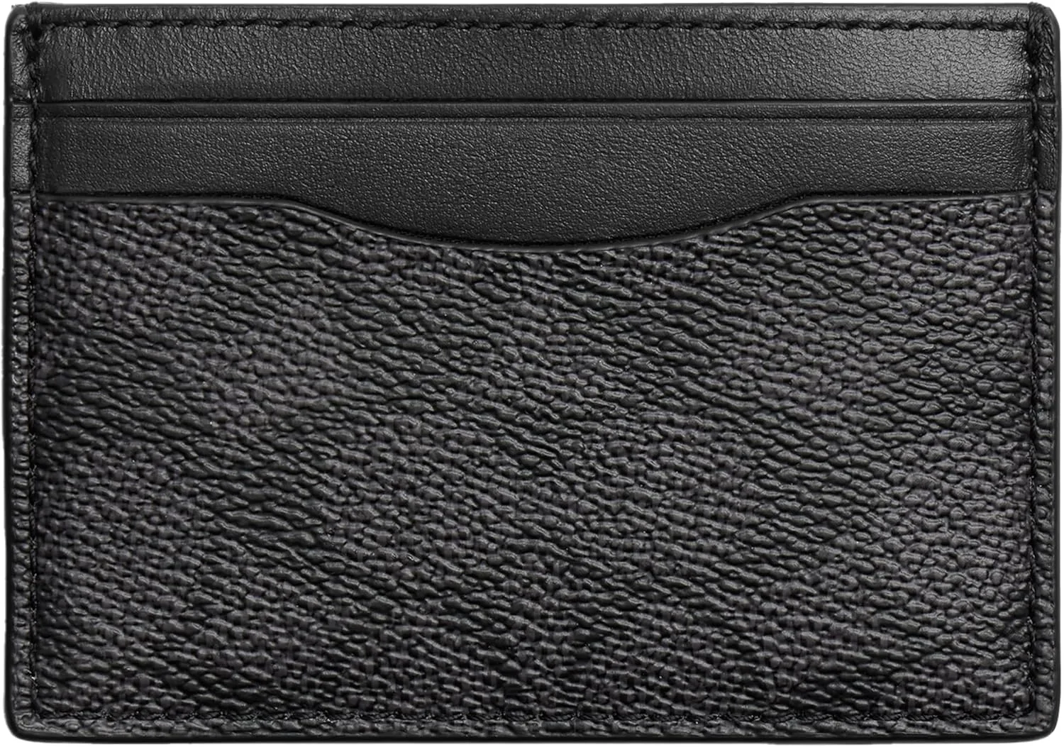 COACH Men's Money Clip Card Case in Signature Canvas Billfold, Charcoal, One Size