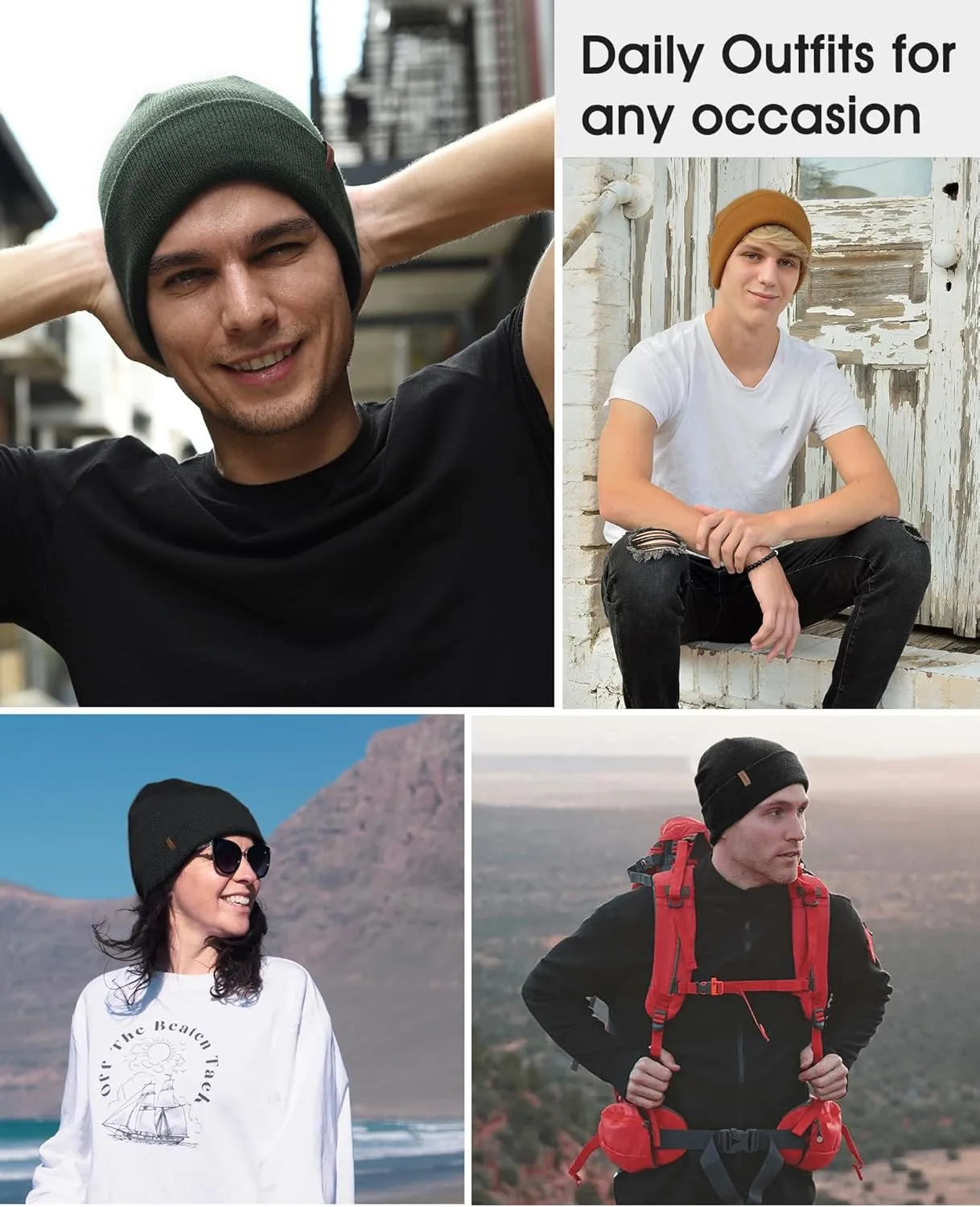 FURTALK Beanie for Men Women Cuffed Thick Knitted Unisex Winter Hat Beanies Skull Cap