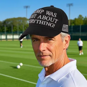 Right About Everything Hat,Man Cap 45-47 Adjustable Baseball Dad Cap,Unisex Men&Women Black Hats with Embroidered USA Flag