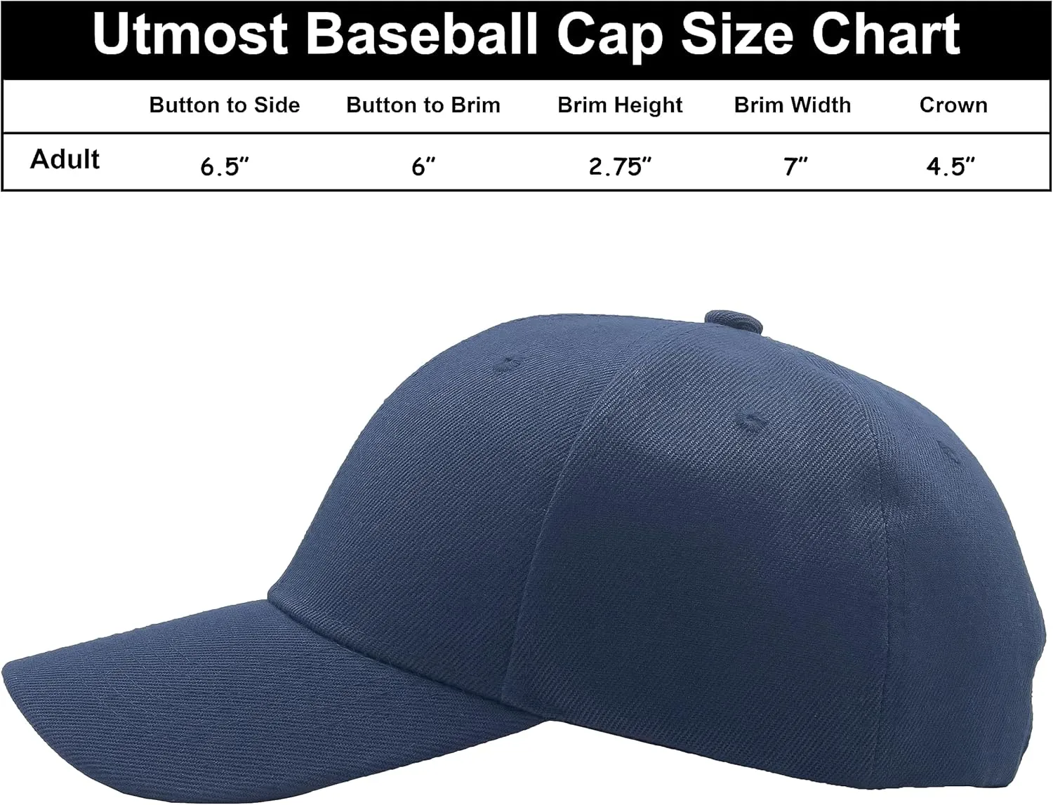 Utmost Structured Baseball Cap with Adjustable Closure - Performance Hat for Outdoor Activities and Custom Embroidery