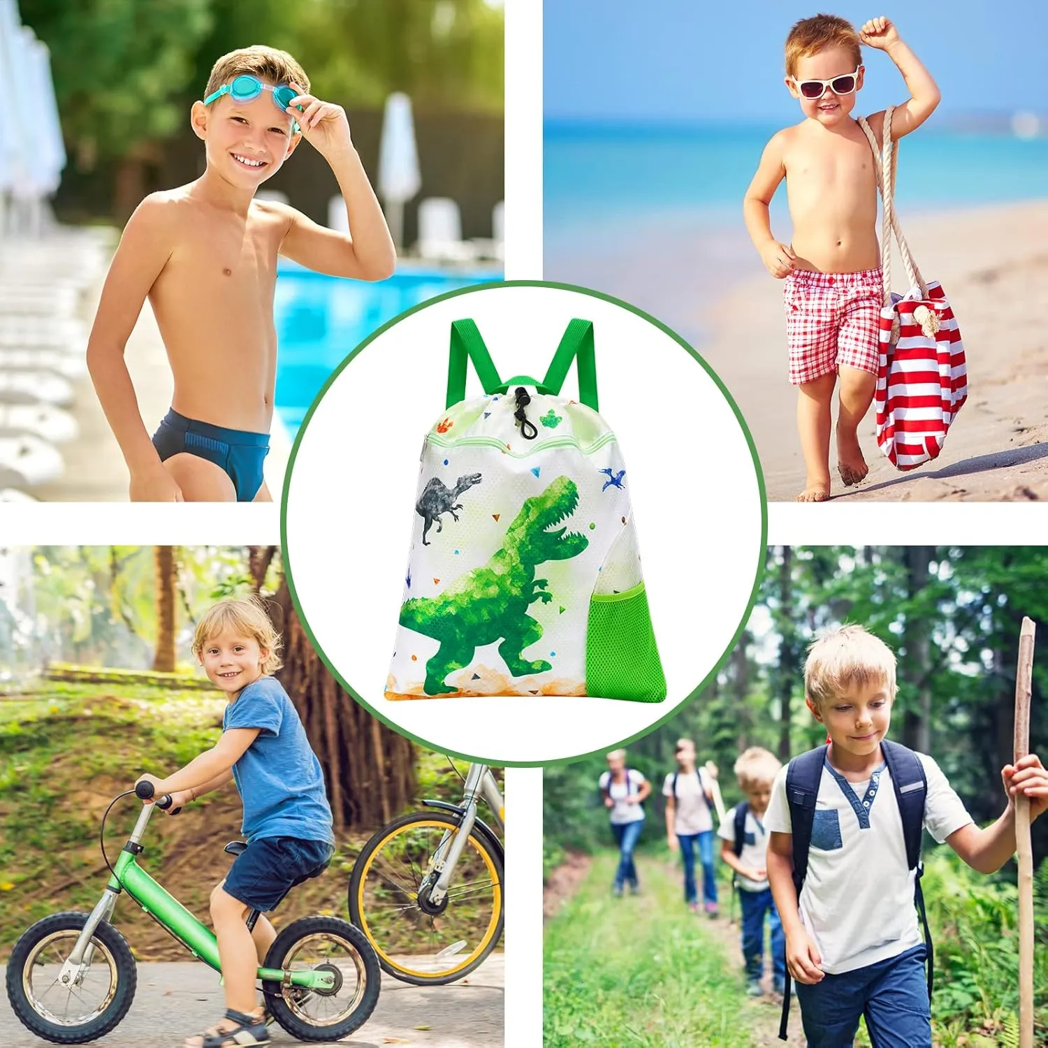 WAWSAM Gym Drawstring Backpack String Bag - 15?? x 17?? Sports Gym Bag for Kids Waterproof Swimming Beach Shopping Yoga Bag