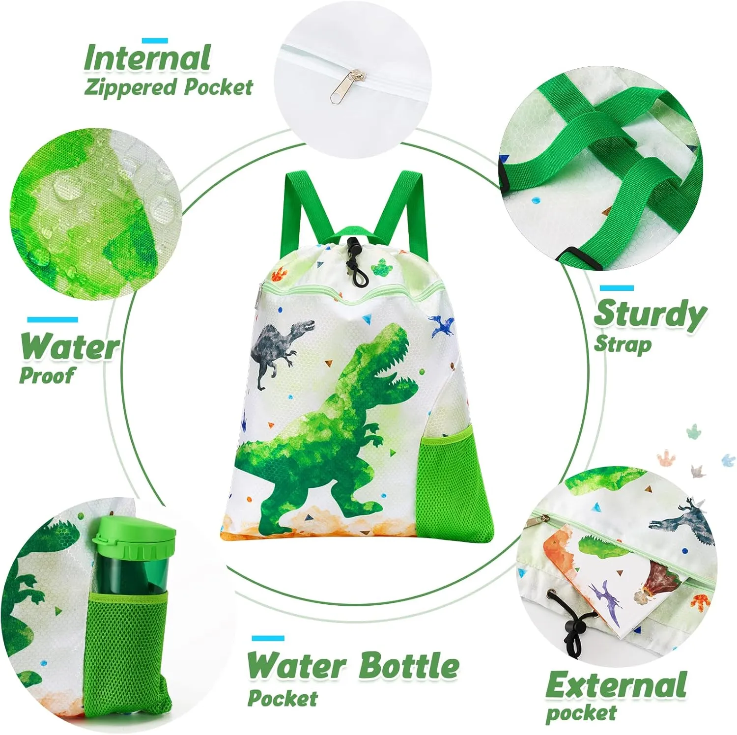 WAWSAM Gym Drawstring Backpack String Bag - 15?? x 17?? Sports Gym Bag for Kids Waterproof Swimming Beach Shopping Yoga Bag