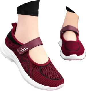 Womens Lightweight Walking Shoes Mesh Breathable Slip On Mary Jane Sneaker Casual Soft Casual Toddler Shoes Girls