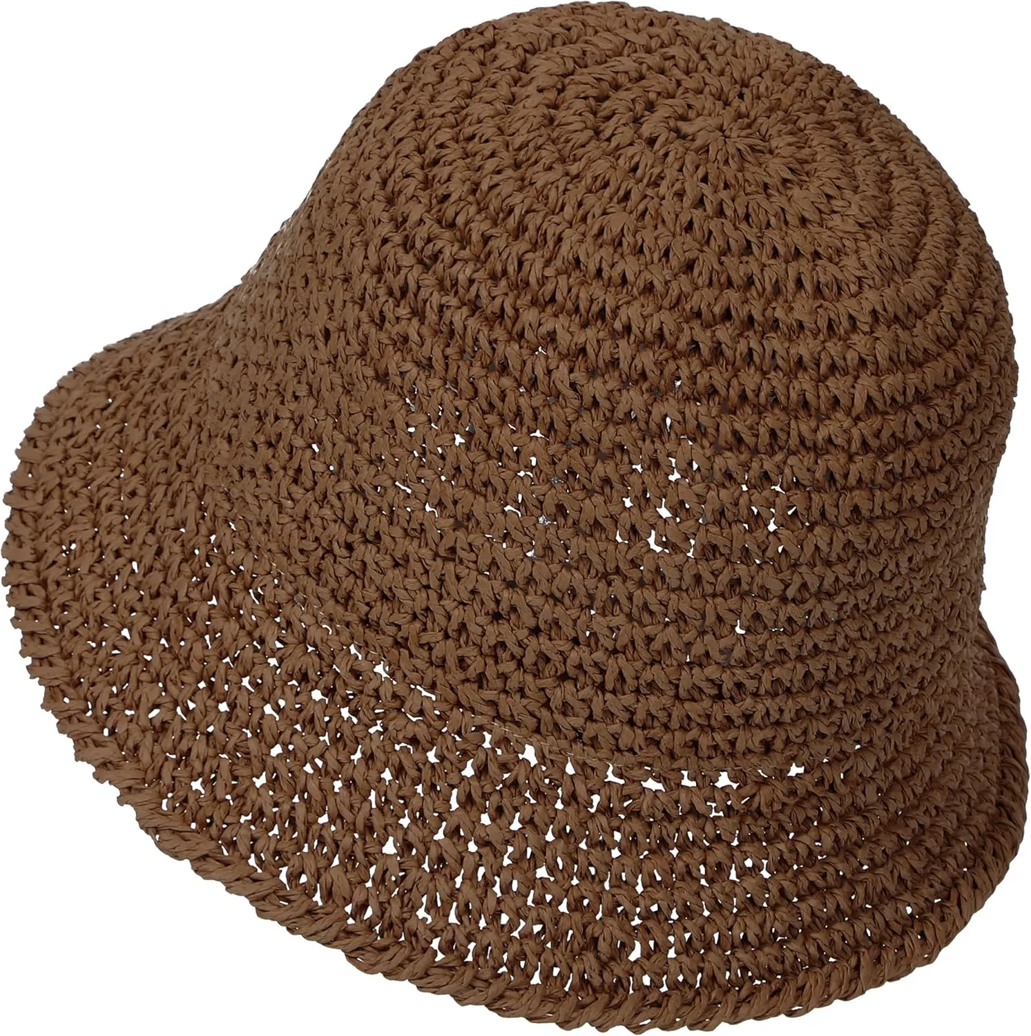 Womens Sun Hat Handmade Straw Bucket UV Protection Wide Brim Packable Travel Summer Cap for Beach UPF 50 