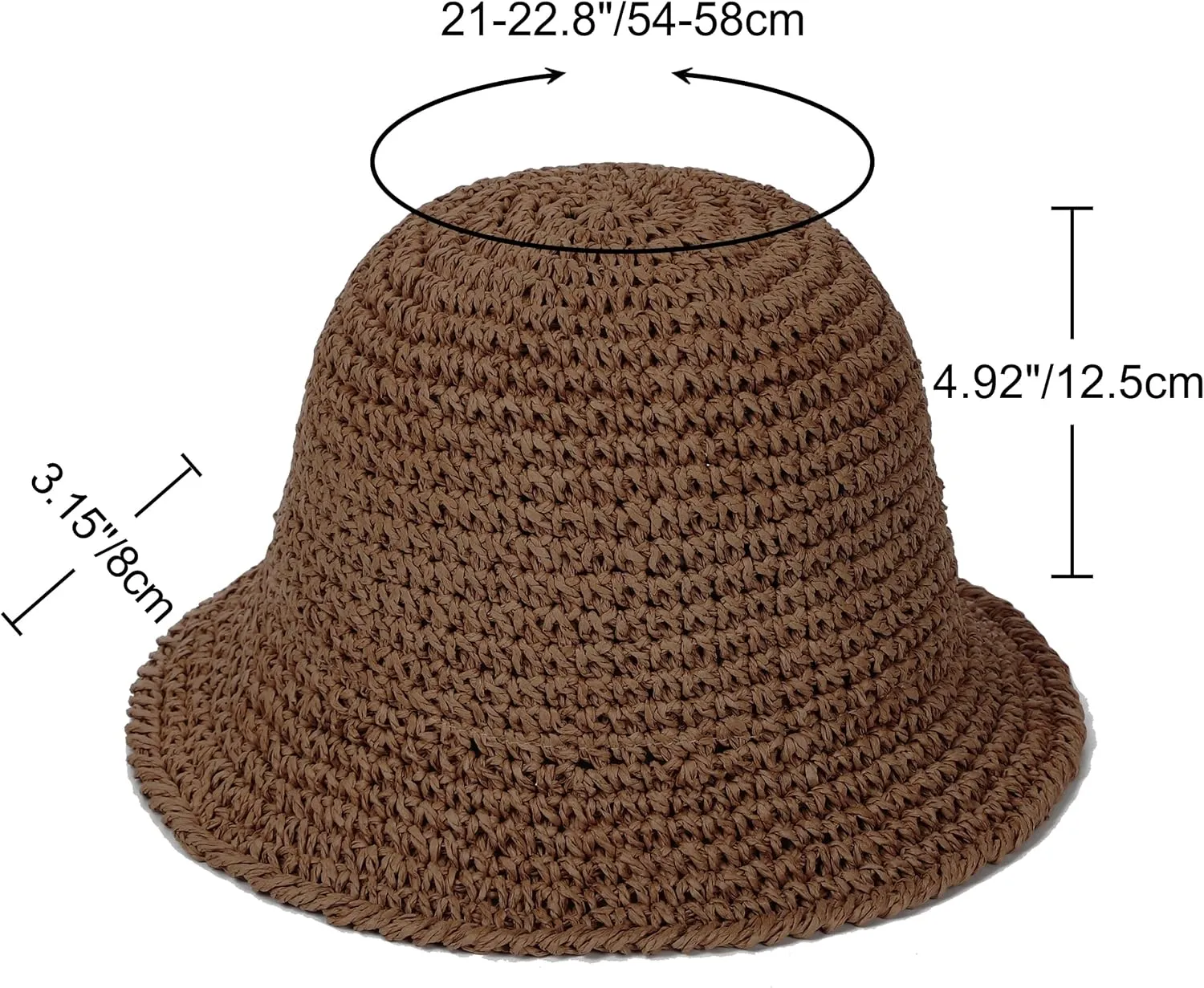 Womens Sun Hat Handmade Straw Bucket UV Protection Wide Brim Packable Travel Summer Cap for Beach UPF 50 